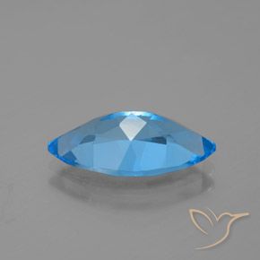 Topacio azul natural de 4,33 ct, marquesa, VVS-VS