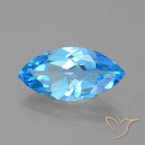 Topacio Azul Suizo natural de 4.31 ct, Marquesa, VVS-VS