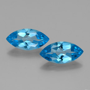 Gemas de topacio azul natural de 8,16 ct, marquesa, VVS