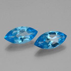 Gemas de topacio azul natural de 8,16 ct, marquesa, VVS