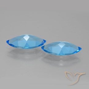 Gemas de Topacio Azul Suizo natural de 7.87 ct, Marquesa, VVS-VS