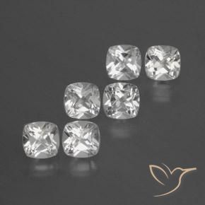 Gemas de Topacio Blanco natural de 3.19 ct, Forma Cojín, VVS-VS
