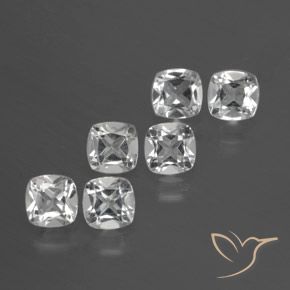 Gemas de Topacio Blanco claro natural de 2.82 ct, Forma Cojín, VVS-VS