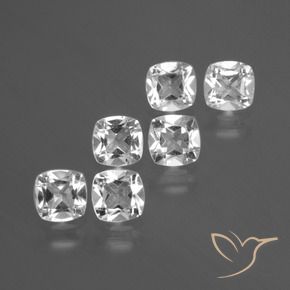 Gemas de Topacio Blanco claro natural de 2.82 ct, Forma Cojín, VVS-VS