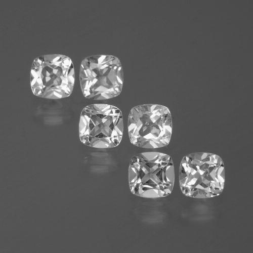 Gemas de topacio blanco natural de 3,14 ct, corte cojín, VVS-VS
