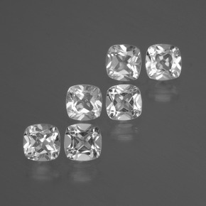 Gemas de topacio blanco natural de 3,14 ct, corte cojín, VVS-VS