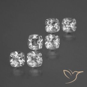 Gemas de Topacio Blanco claro natural de 3.16 ct, Forma Cojín, VVS-VS
