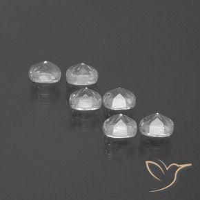 Gemas de Topacio Blanco claro natural de 2.97 ct, Forma Cojín, VVS-VS