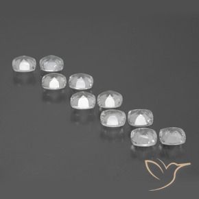 Gemas de Topacio Blanco claro natural de 4.17 ct, Forma Cojín, VVS-VS