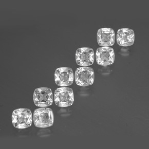Gemas de Topacio Blanco natural de 4.65 ct, Corte Cojín, VVS-VS
