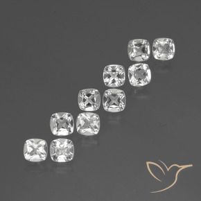 Gemas de Topacio Blanco natural de 4.66 ct, Forma Cojín, VVS-VS