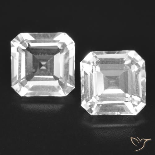 Gemas de Topacio Blanco claro natural de 6.23 ct, Corte Octágono / Esmeralda, VVS-VS