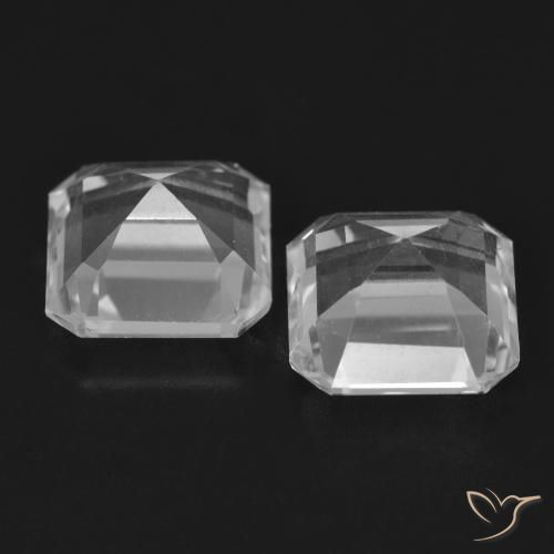 Gemas de Topacio Blanco claro natural de 6.23 ct, Corte Octágono / Esmeralda, VVS-VS