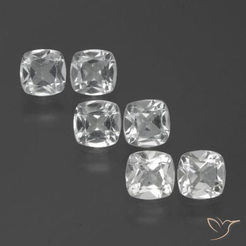 2.79ctw Natural Blanco claro Topacio, Forma Cojín, VVS-VS