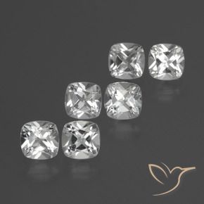 Gemas de Topacio Blanco claro natural de 3.16 ct, Forma Cojín, VVS-VS