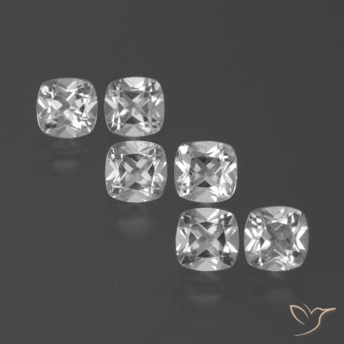 2.92ctw Natural Blanco claro Topacio, Forma Cojín, VVS-VS