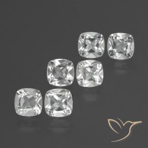 Gemas de Topacio Blanco natural de 2.89 ct, Forma Cojín, VVS-VS