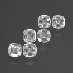 Gemas de Topacio Blanco natural de 2.60 ct, Corte Cojín, VVS-VS
