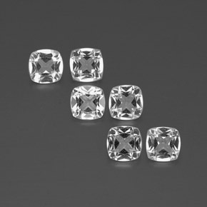 Gemas de Topacio Blanco claro natural de 2.75 ct, Corte Cojín, VVS-VS