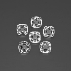 Gemas de Topacio Blanco claro natural de 2.75 ct, Corte Cojín, VVS-VS