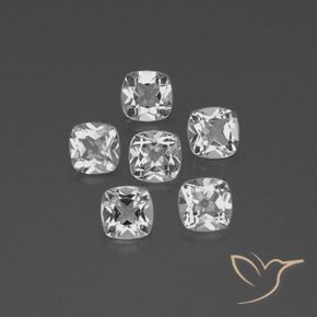 Gemas de Topacio Blanco natural de 2.91 ct, Forma Cojín, VVS-VS