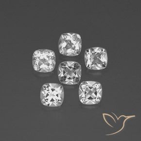 Gemas de Topacio Blanco natural de 3.05 ct, Forma Cojín, VVS-VS
