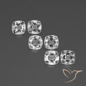 Gemas de Topacio Blanco claro natural de 2.81 ct, Forma Cojín, VVS-VS