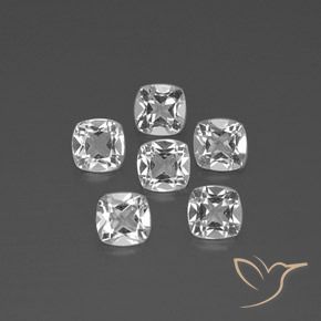 Gemas de Topacio Blanco claro natural de 2.81 ct, Forma Cojín, VVS-VS
