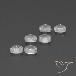 Gemas de Topacio Blanco claro natural de 2.81 ct, Forma Cojín, VVS-VS