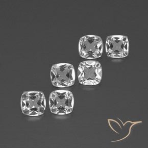 Gemas de Topacio Blanco claro natural de 2.77 ct, Forma Cojín, VVS-VS