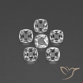 Gemas de Topacio Blanco claro natural de 2.77 ct, Forma Cojín, VVS-VS