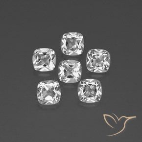 Gemas de Topacio Blanco claro natural de 3.12 ct, Forma Cojín, VVS-VS