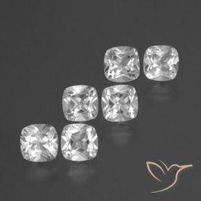 Gemas de Topacio Blanco natural de 3.14 ct, Forma Cojín, VVS-VS