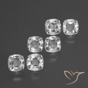 Gemas de Topacio Blanco natural de 2.74 ct, Forma Cojín, VVS-VS
