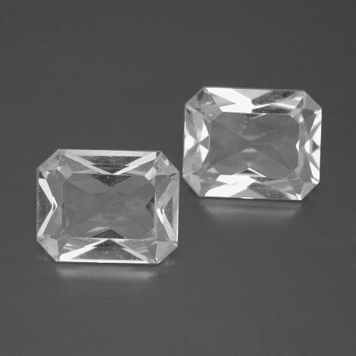 Gemas de Topacio Blanco natural de 6.68 ct, corte esmeralda, VVS-VS