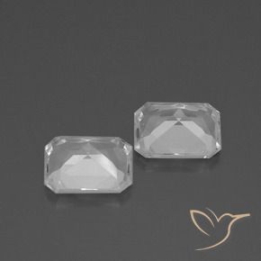 Gemas de Topacio Blanco natural de 7.55 ct, Corte Octágono / Esmeralda, VVS