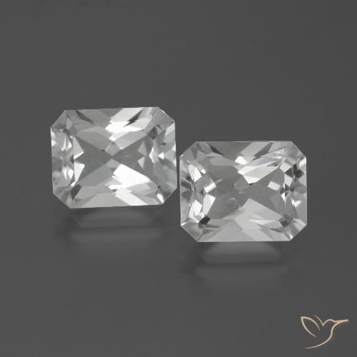 Gemas de Topacio Blanco natural de 7.52 ct, corte esmeralda, VVS