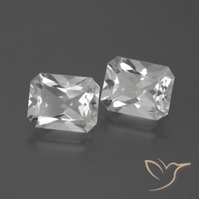 Gemas de Topacio Blanco natural de 7.52 ct, corte esmeralda, VVS