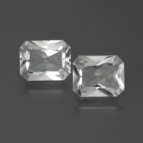 Gemas de Topacio Blanco natural de 6.66 ct, corte esmeralda, VVS