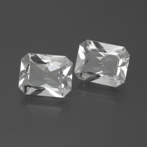 Gemas de Topacio Blanco natural de 6.66 ct, corte esmeralda, VVS