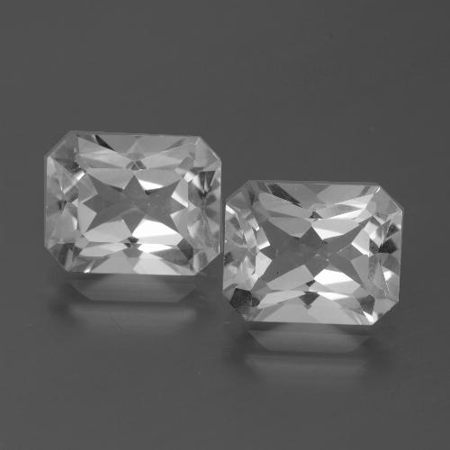 Gemas de topacio blanco natural de 7,43 ct, corte esmeralda, VVS