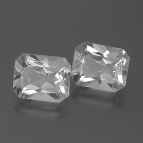 Gemas de topacio blanco natural de 7,43 ct, corte esmeralda, VVS