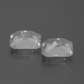 Gemas de topacio blanco natural de 7,43 ct, corte esmeralda, VVS