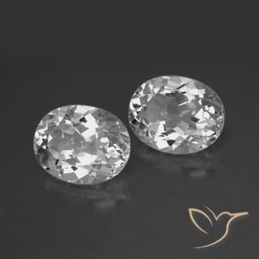 Gemas de Topacio Blanco claro natural de 7.09 ct, Ovalada, VVS-VS