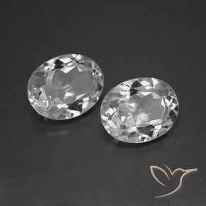 Gemas de Topacio Blanco claro natural de 6.46 ct, Ovalada, VVS-VS