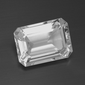 Topacio Blanco natural de 8.52 ct, corte esmeralda, VS