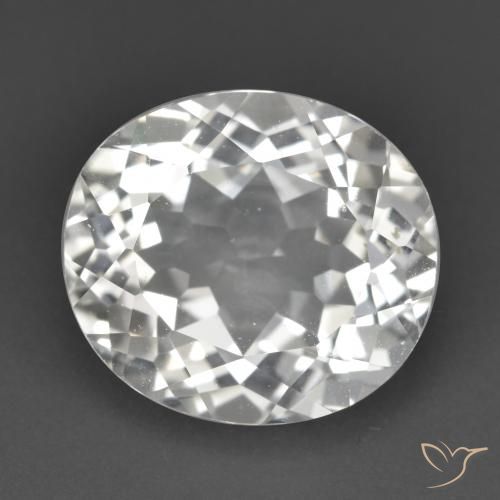 5.46ct Natural Blanco Topacio, Ovalada, VVS-VS