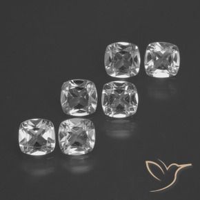 Gemas de Topacio Blanco claro natural de 2.60 ct, Forma Cojín, VVS-VS