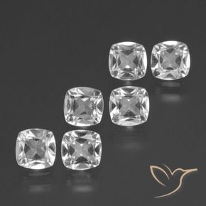 Gemas de Topacio Blanco claro natural de 2.61 ct, Forma Cojín, VVS-VS