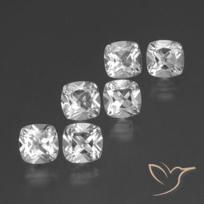 Gemas de Topacio Blanco natural de 3.26 ct, Forma Cojín, VVS-VS